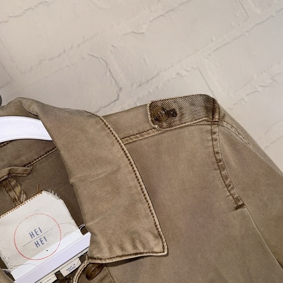 Anthropologie Hei Hei Cropped Utility Jacket Small Military Style xs distressed - Picture 8 of 8